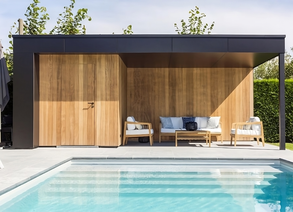 Poolhouse Oasis+ de madera y aluminio | Ideas Exteriores – IDEAS EXTERIORES
