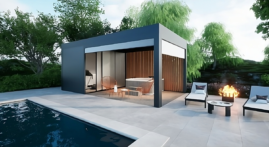 Poolhouse Oasis+ de madera y aluminio | Ideas Exteriores – IDEAS EXTERIORES